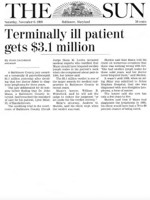 “Terminally Ill Patient Gets $3.1 Million,” The Sun